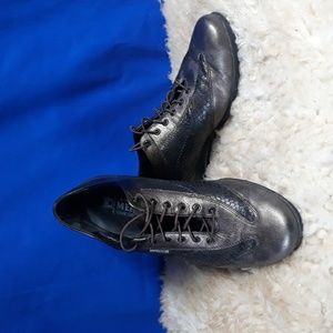 Mephisto Metallic Tone Reptile Pattern Lace up Shoes sz 9
